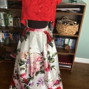 B.Darlin 2pc floral formal dress size 1/2